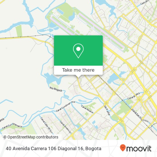 Mapa de 40 Avenida Carrera 106 Diagonal 16