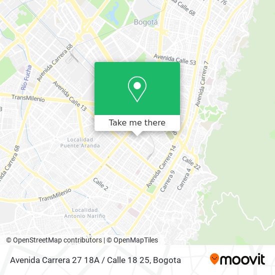 Mapa de Avenida Carrera 27 18A / Calle 18 25