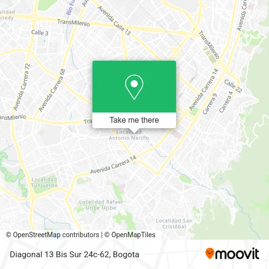 Mapa de Diagonal 13 Bis Sur 24c-62