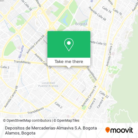 Mapa de Depositos de Mercaderias-Almaviva S.A. Bogota Alamos