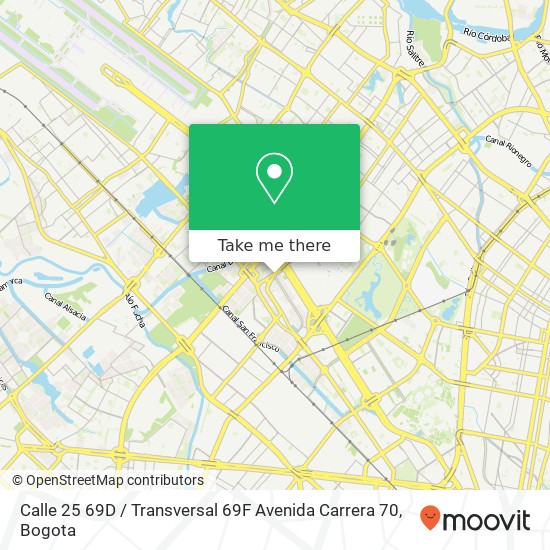 Mapa de Calle 25 69D / Transversal 69F Avenida Carrera 70