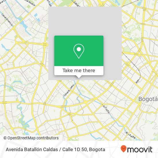 Mapa de Avenida Batallón Caldas / Calle 1D 50