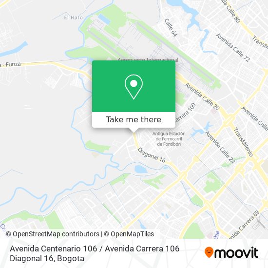 Avenida Centenario 106 / Avenida Carrera 106 Diagonal 16 map