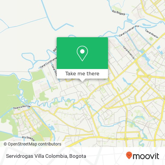 Servidrogas Villa Colombia map