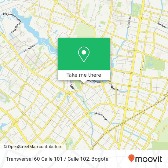 Transversal 60 Calle 101 / Calle 102 map