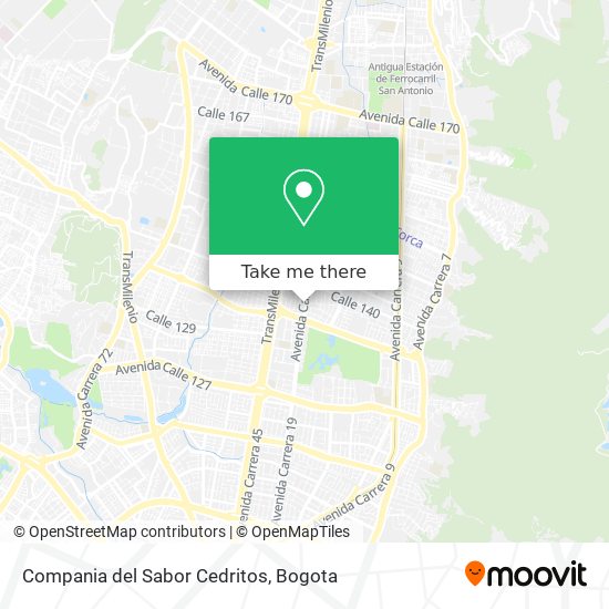 Mapa de Compania del Sabor Cedritos