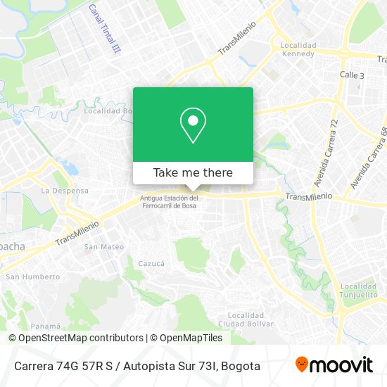 Carrera 74G 57R S / Autopista Sur 73I map
