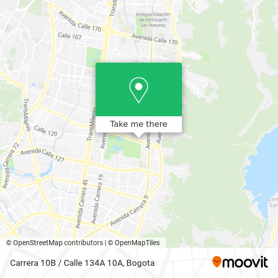 Carrera 10B / Calle 134A 10A map