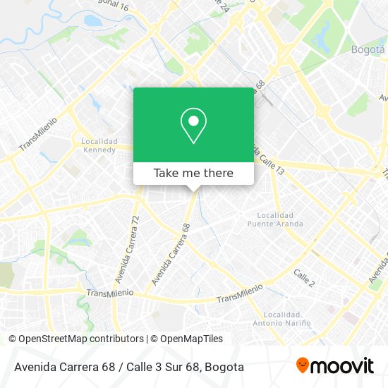 Avenida Carrera 68 / Calle 3 Sur 68 map