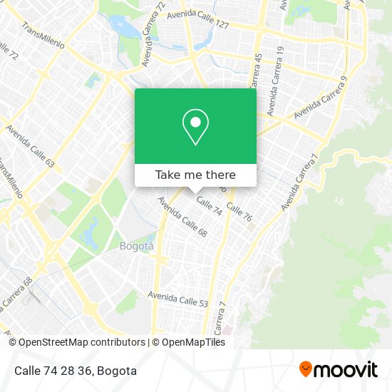 Calle 74 28 36 map