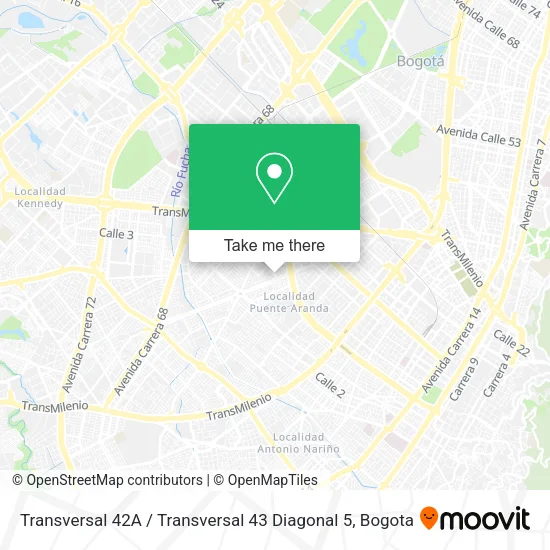 Mapa de Transversal 42A / Transversal 43 Diagonal 5