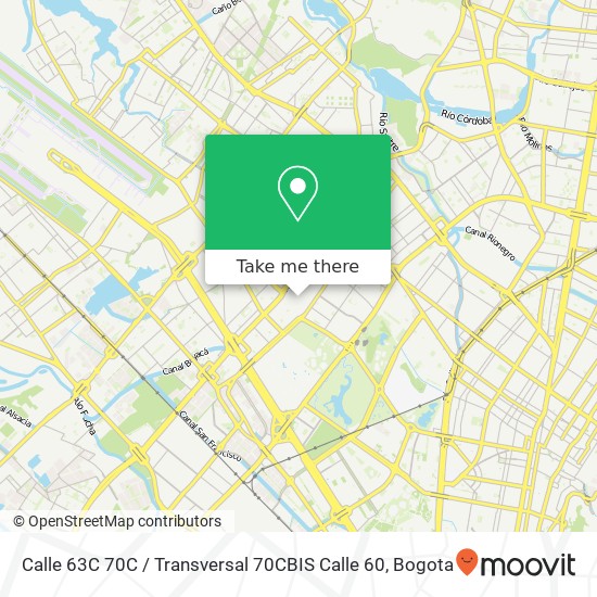 Mapa de Calle 63C 70C / Transversal 70CBIS Calle 60