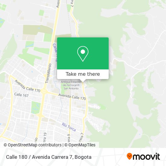 Mapa de Calle 180 / Avenida Carrera 7