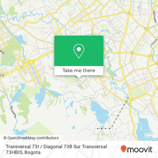 Transversal 73I / Diagonal 73B Sur Transversal 73HBIS map