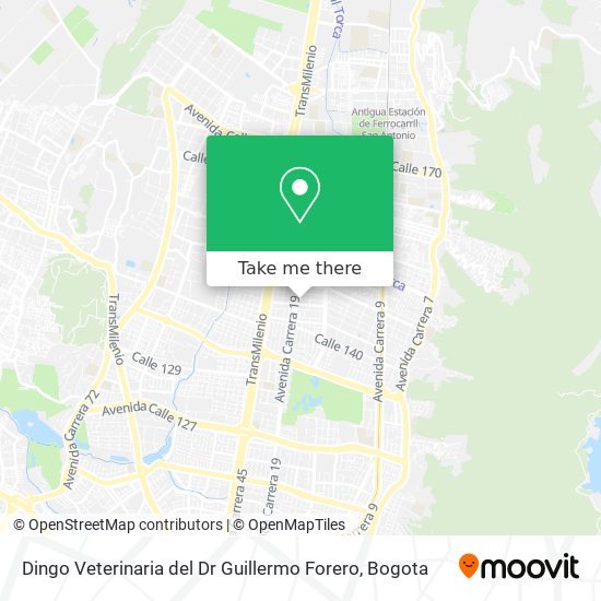 Dingo Veterinaria del Dr Guillermo Forero map