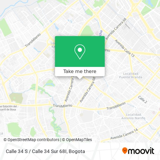 Calle 34 S / Calle 34 Sur 68I map