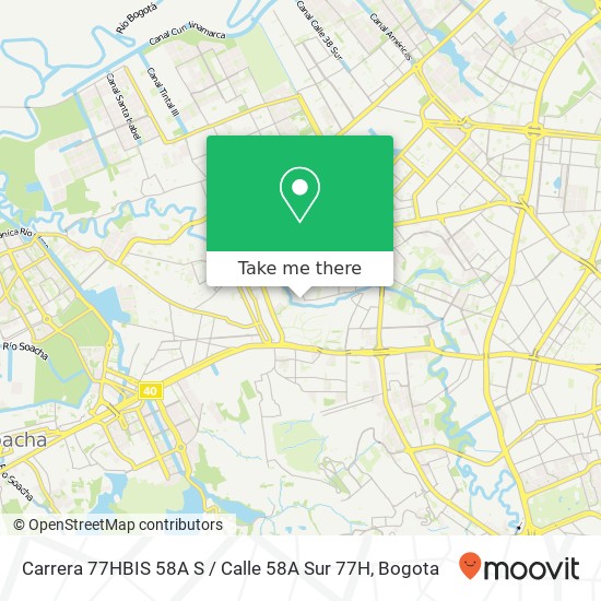 Carrera 77HBIS 58A S / Calle 58A Sur 77H map