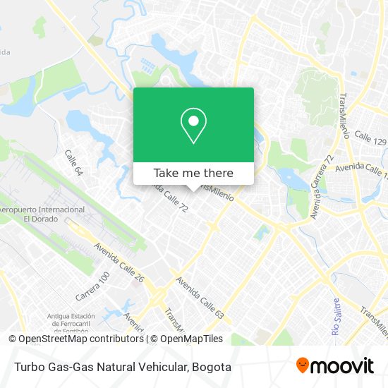 Turbo Gas-Gas Natural Vehicular map