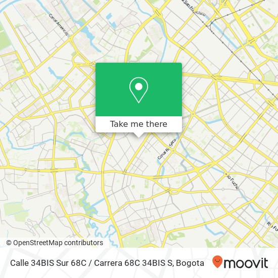 Mapa de Calle 34BIS Sur 68C / Carrera 68C 34BIS S