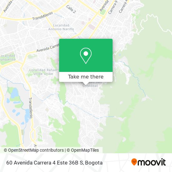 Mapa de 60 Avenida Carrera 4 Este 36B S