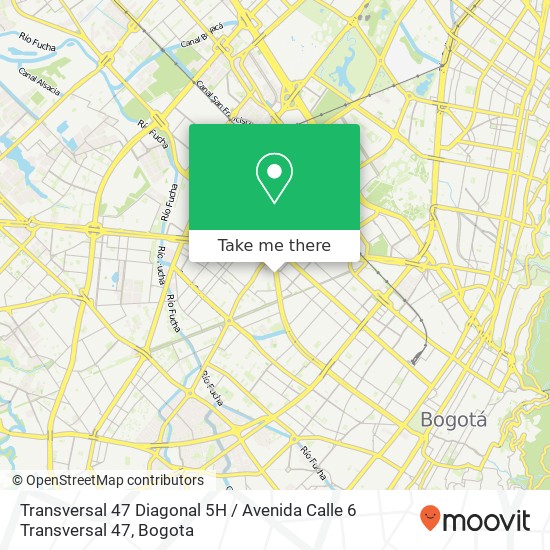 Mapa de Transversal 47 Diagonal 5H / Avenida Calle 6 Transversal 47