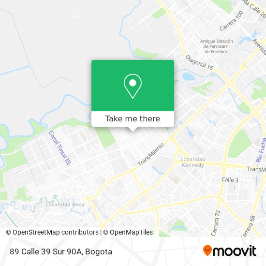 Mapa de 89 Calle 39 Sur 90A