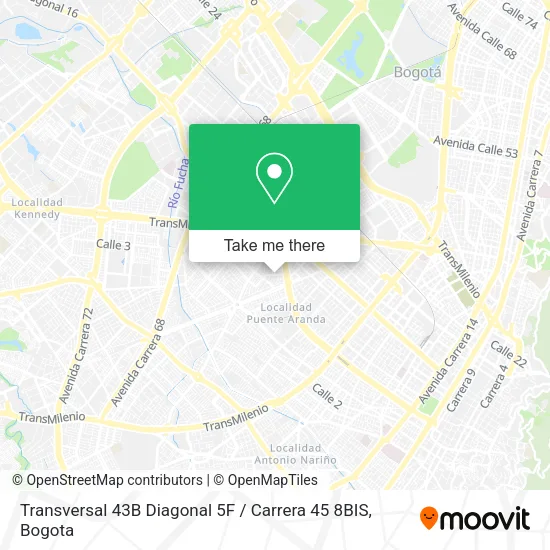 Mapa de Transversal 43B Diagonal 5F / Carrera 45 8BIS