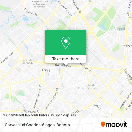 Corvesalud Coodontólogos map