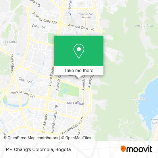 P.F. Chang's Colombia map