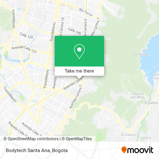 Bodytech Santa Ana map