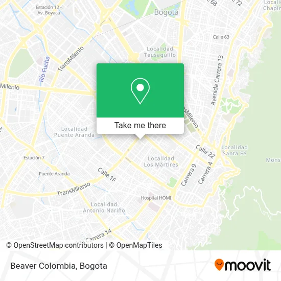 Beaver Colombia map