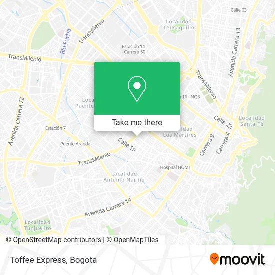 Toffee Express map