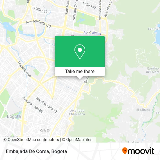 Embajada De Corea map
