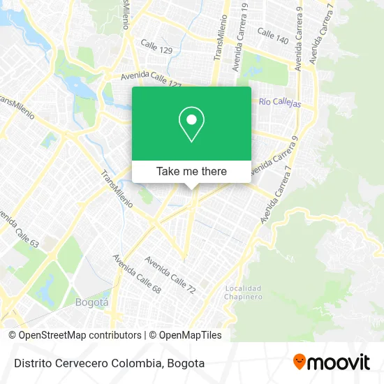 Distrito Cervecero Colombia map