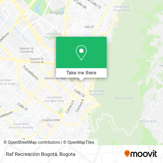 Raf Recreación Bogotá map