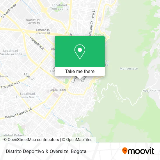 Distrito Deportivo & Oversize map