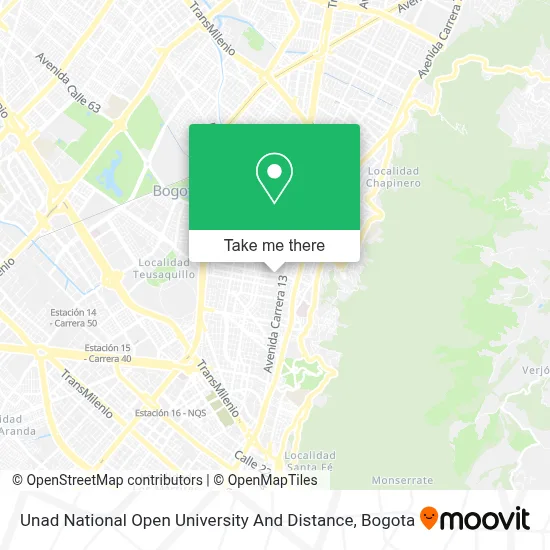 Unad National Open University And Distance map