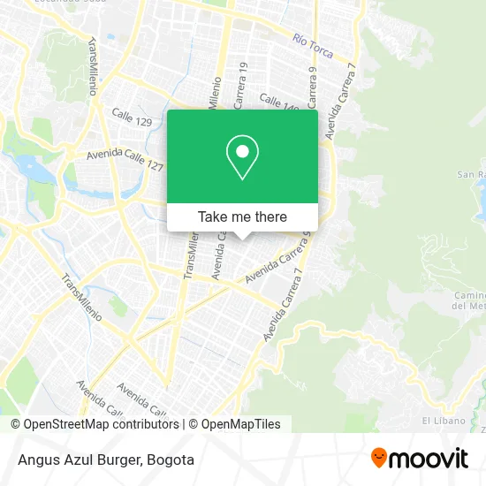 Angus Azul Burger map