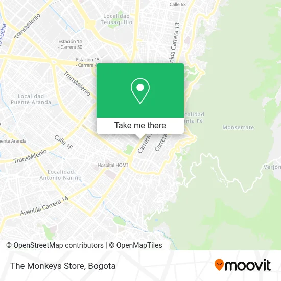 The Monkeys Store map