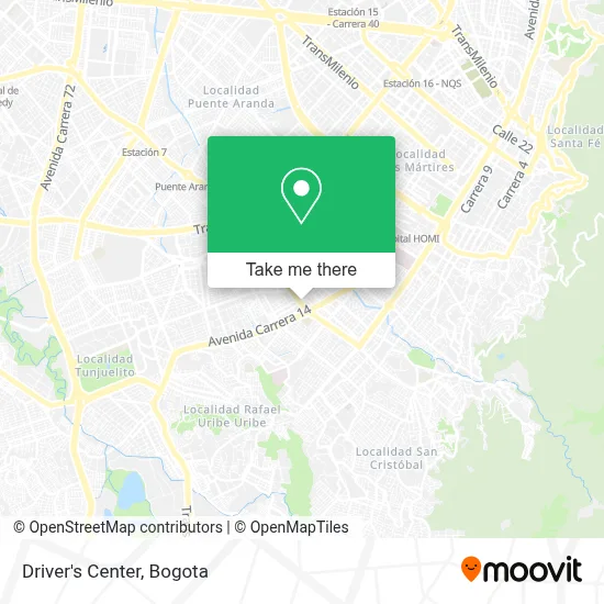 Driver's Center map