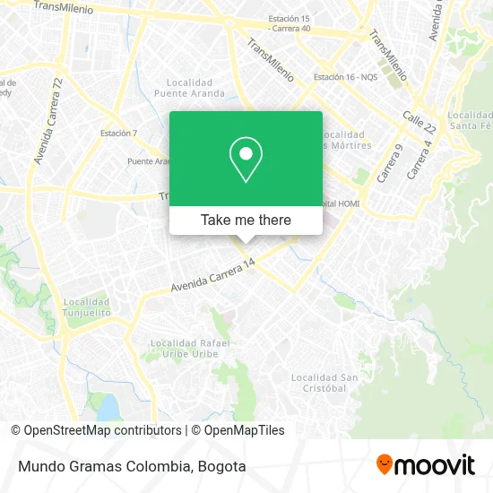 Mundo Gramas Colombia map