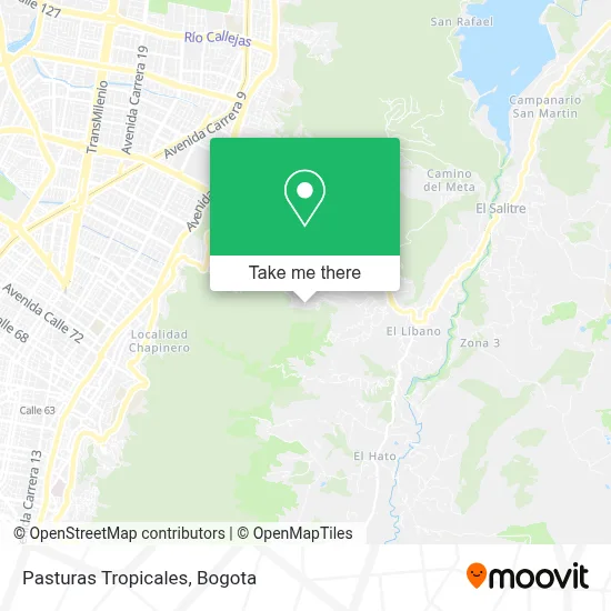 Pasturas Tropicales map