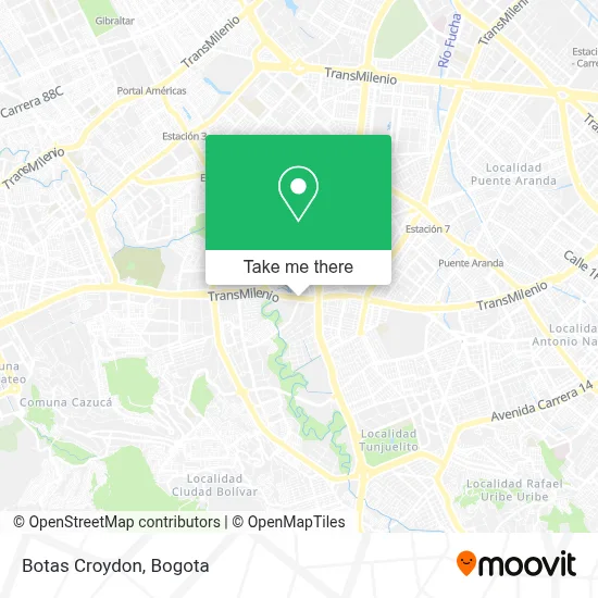 Botas Croydon map