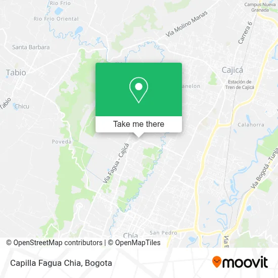 Capilla Fagua Chia map