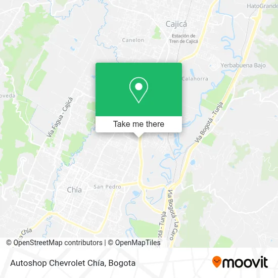 Autoshop Chevrolet Chía map
