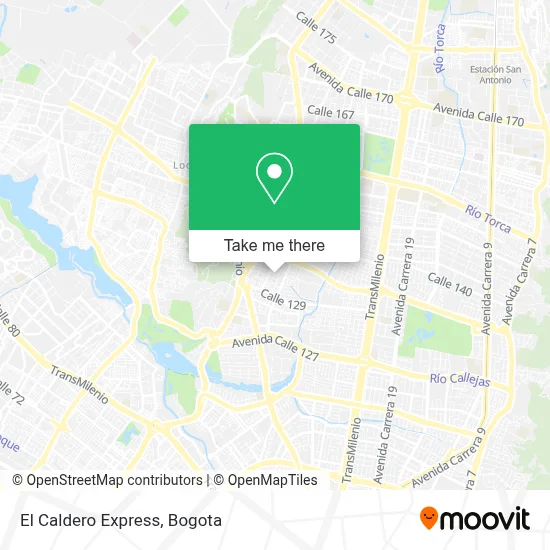 El Caldero Express map