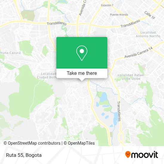 Ruta 55 map