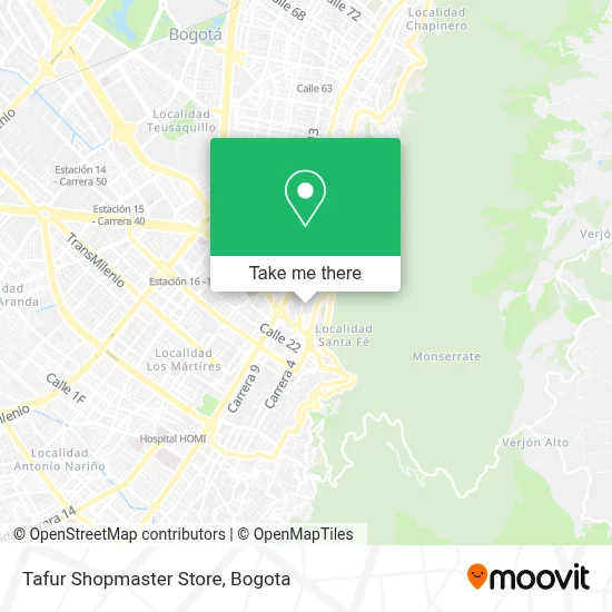 Tafur Shopmaster Store map