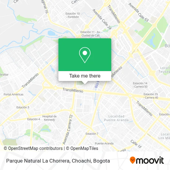 Parque Natural La Chorrera, Choachi map