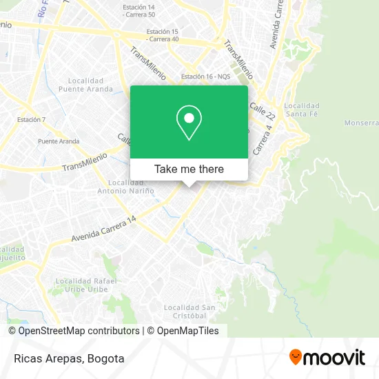 Ricas Arepas map